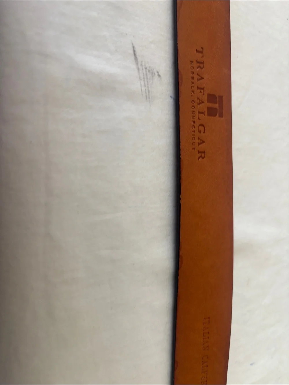 Trafalgar Tan Leather Men's Belt with Embossed Logo Size 46